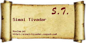 Simai Tivadar névjegykártya